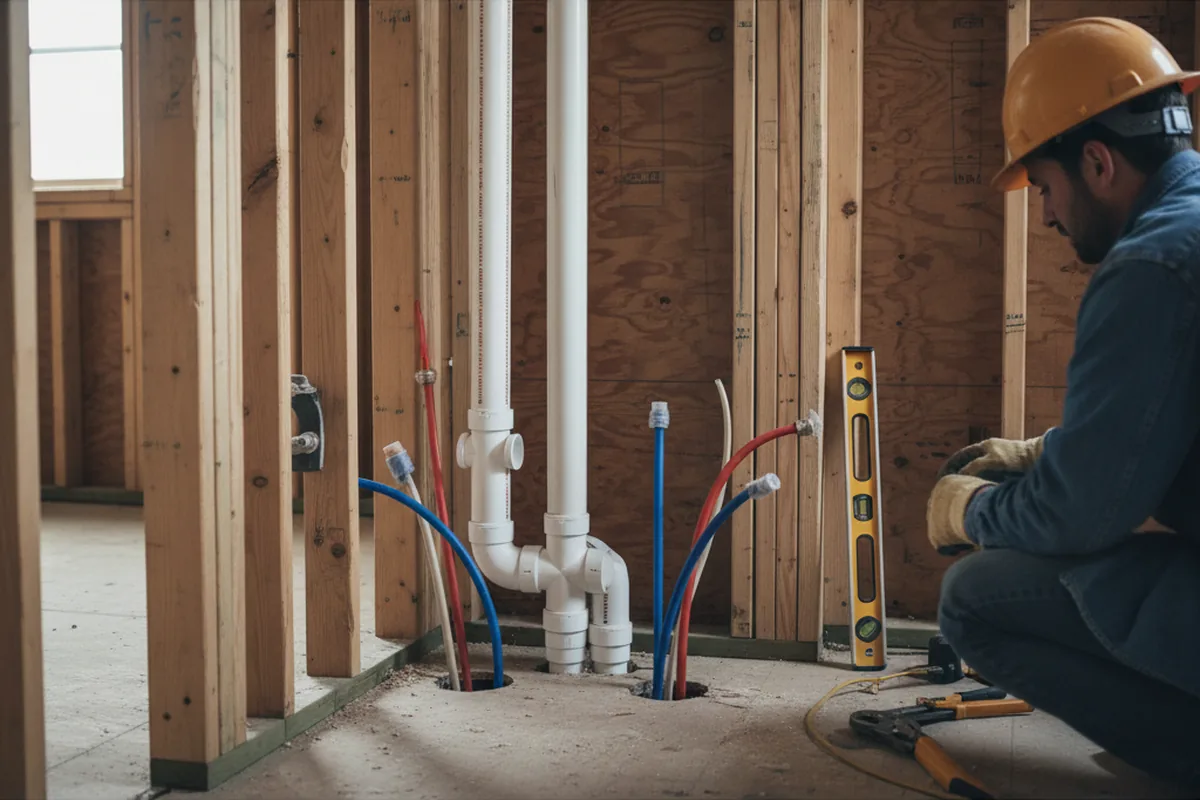 Drain and supply rough-in during Leak Detection in Milton